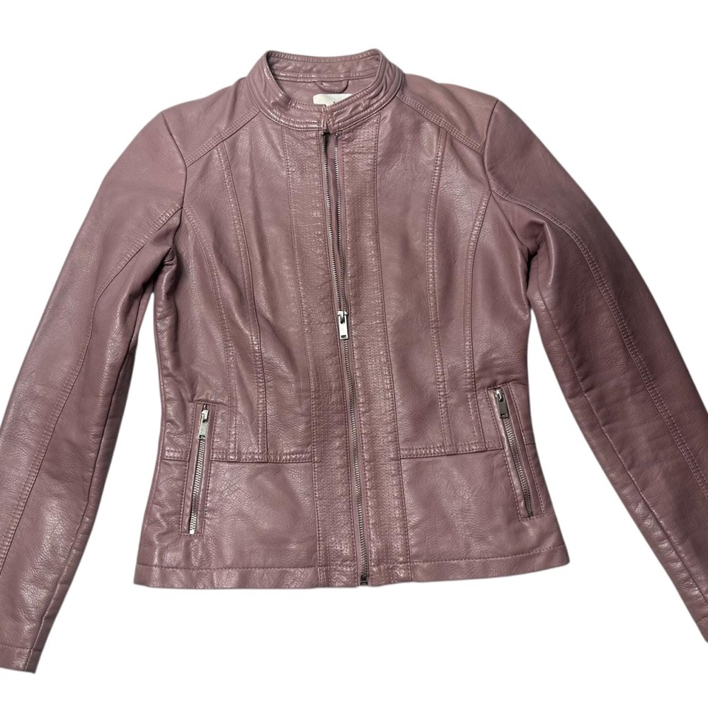 Elegant Mauve Leather Jacket for Women